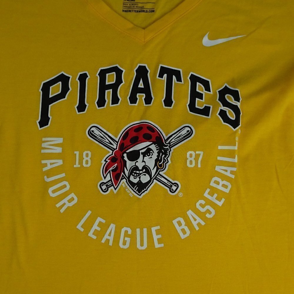MLB Pittsburgh Pirates Yellow Athletic Nike Tee XL - Picture 3 of 4